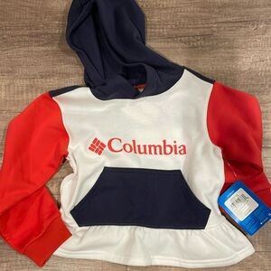 Girls Columbia size xxs = 4/5 hooded sweatshirt. NWT